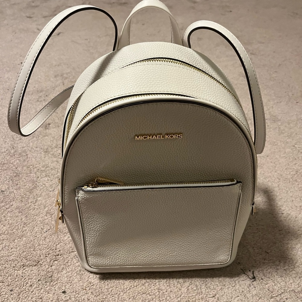 Michael Kors Off-White/Cream Leather Backpack